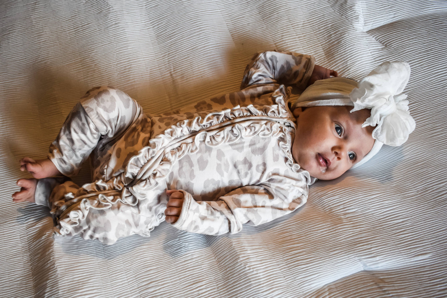Natural Leopard | Convertible Two Way Zip Footie: Preemie