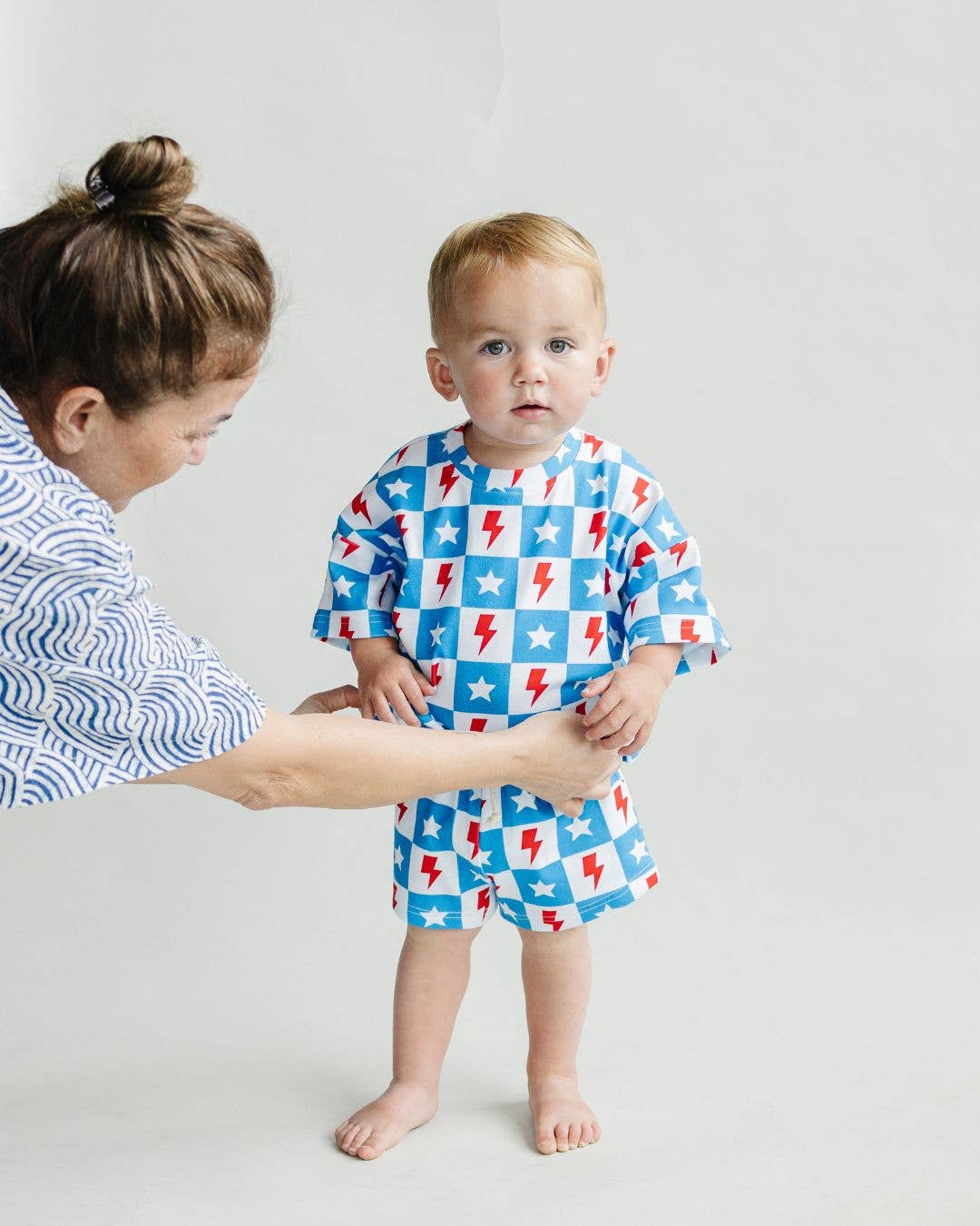 Checks, Stars & Bolts Shortie Set