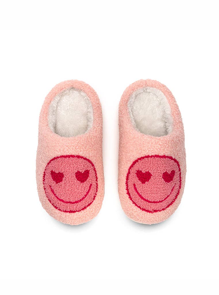 Kids Slippers - Heart Eyes - Pink