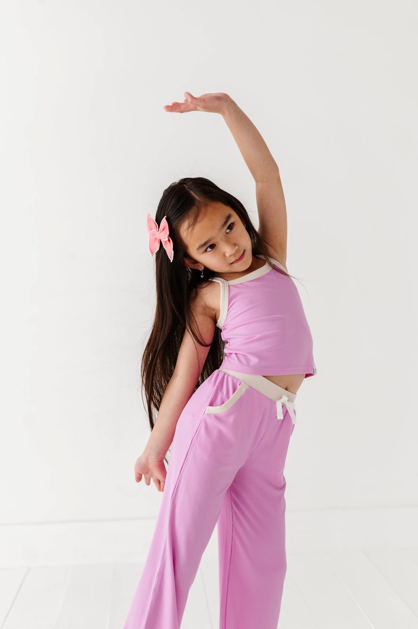 Lavendar | Ribbed Tank + Wide Leg Pants Set