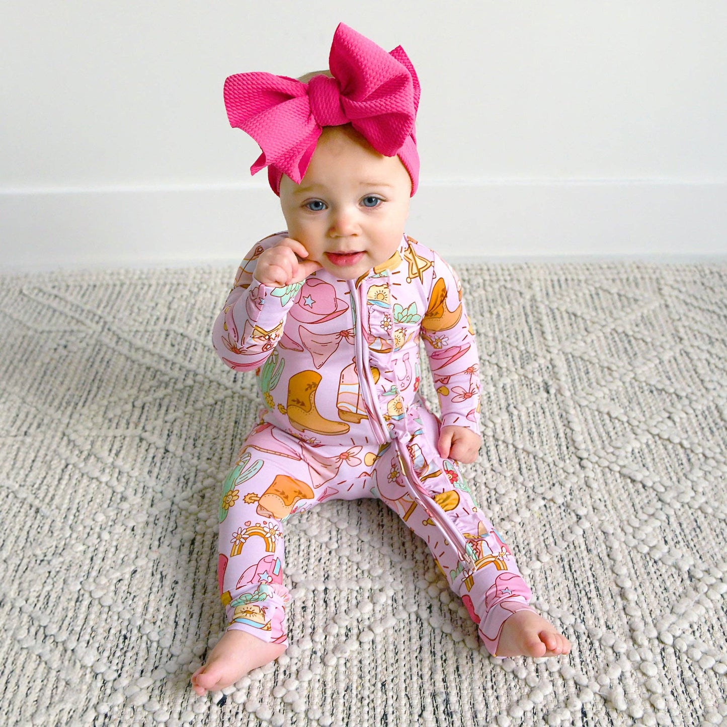 Lainey Ruffle Zip Bamboo Baby Sleepies