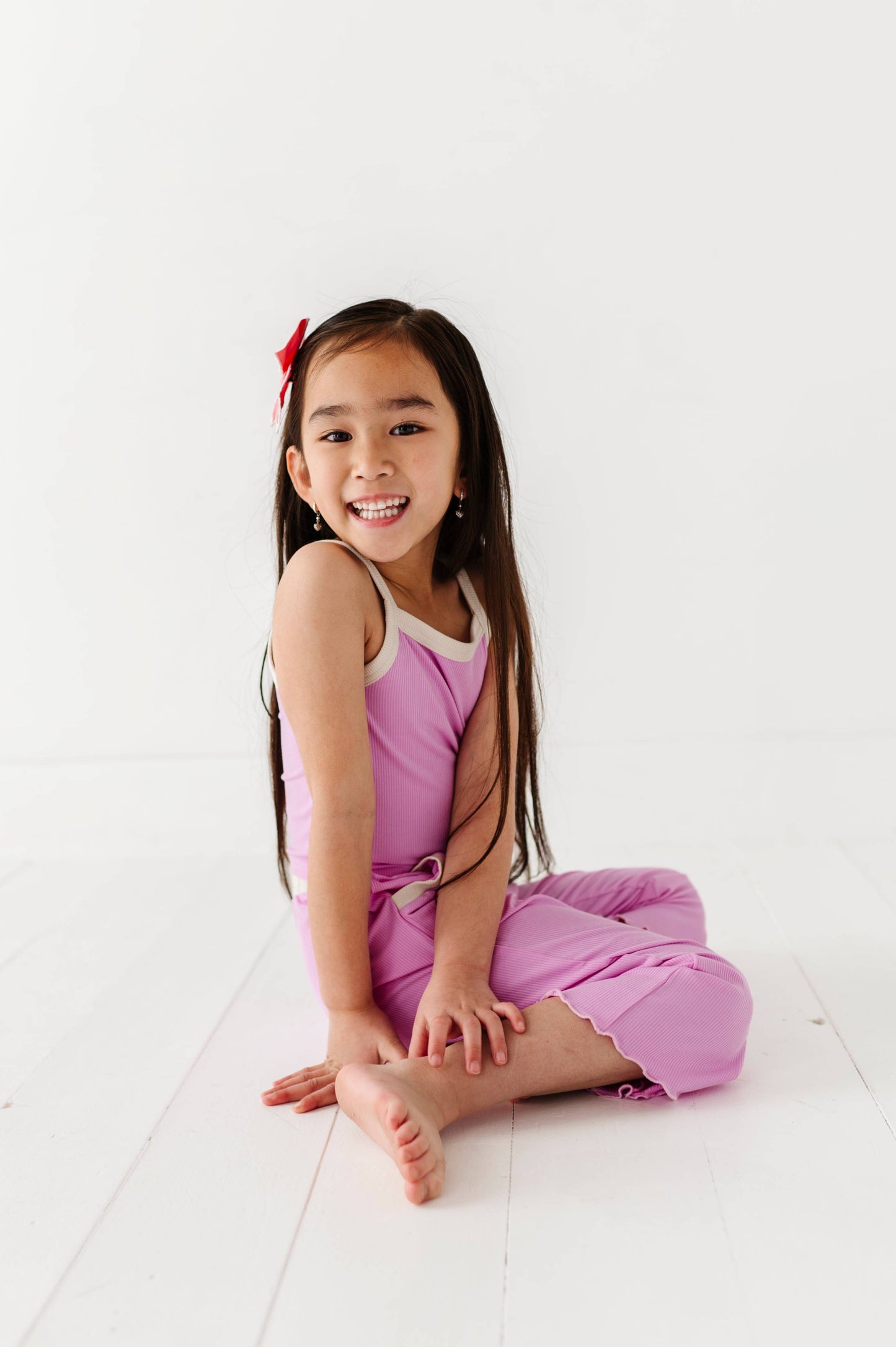 Lavendar | Ribbed Tank + Wide Leg Pants Set