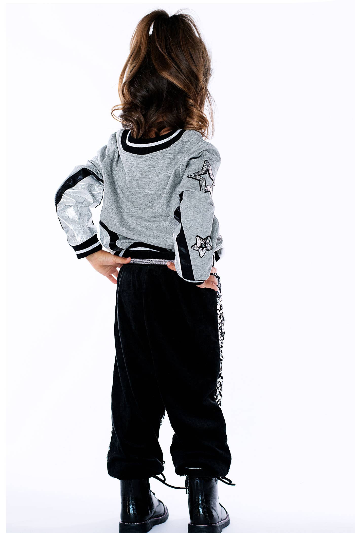 Sequin Jogger | Black Shine
