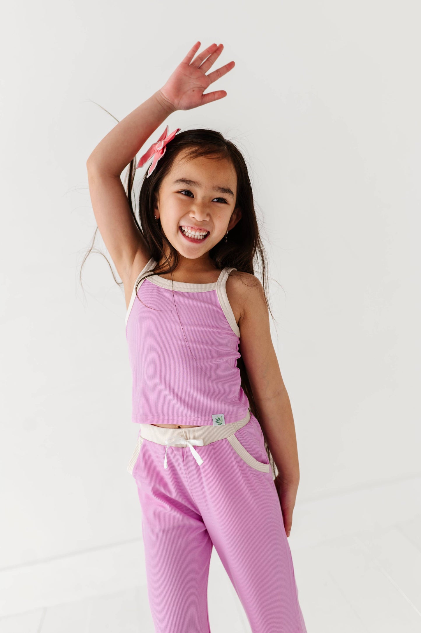 Lavendar | Ribbed Tank + Wide Leg Pants Set
