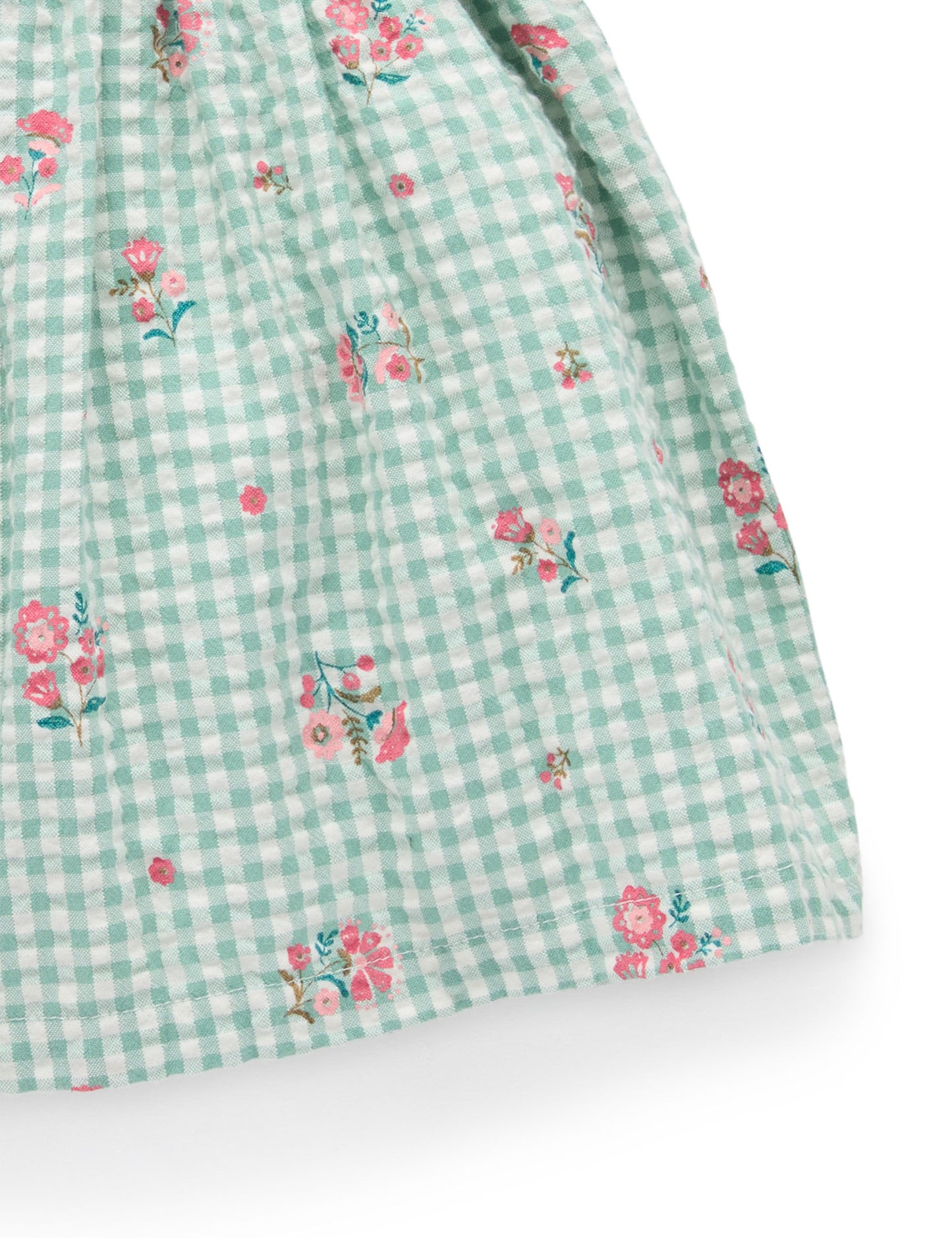 Gingham Floral Dress | Green