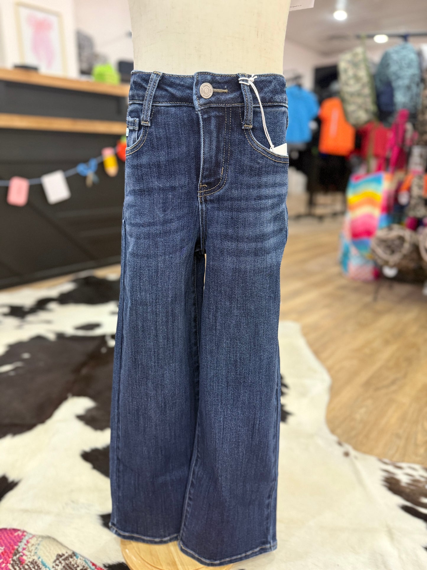 KanCan High Rise Wide Leg Jeans | Dark Wash