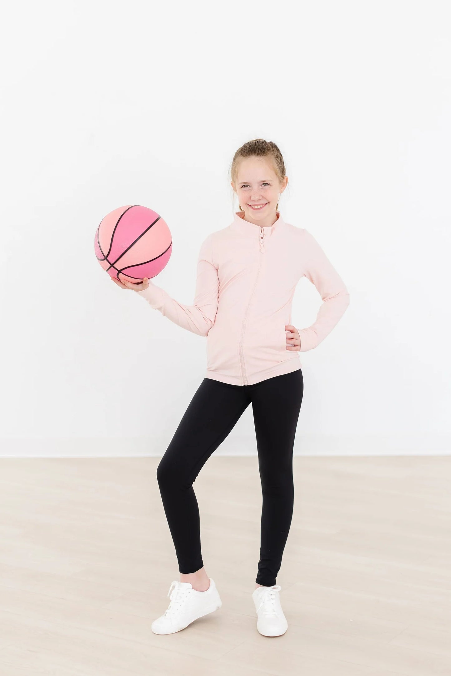Zen Pink Full Zip Ruffle Active Jacket