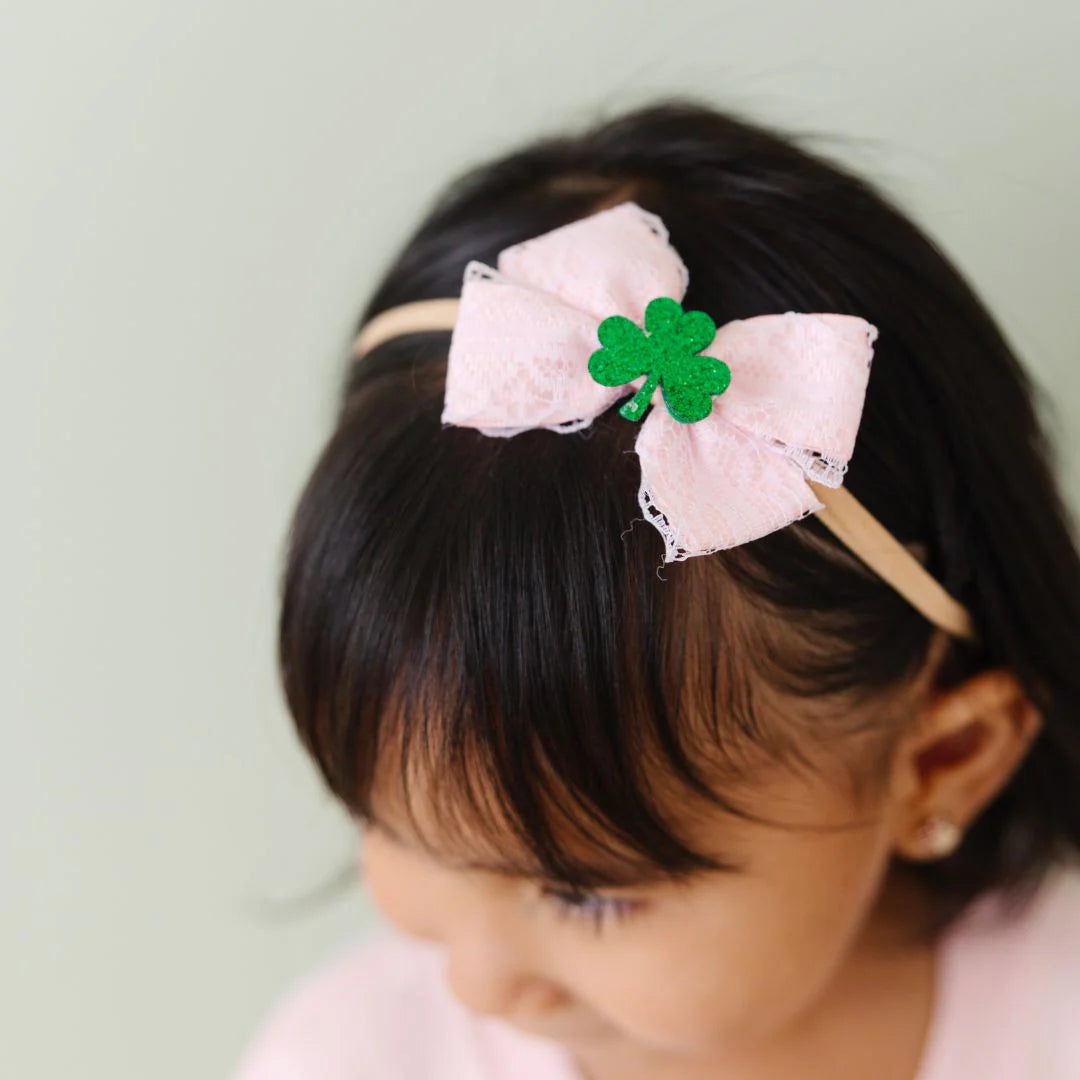 Shamrock Lace St. Patrick’s Day Bow Baby Headband