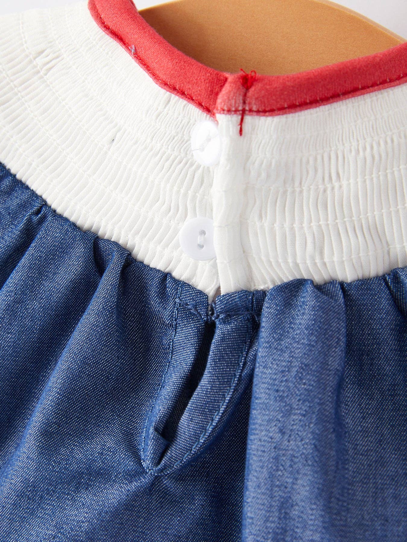 Girls Farm Smocking Embroidered Blue Dress: 12M