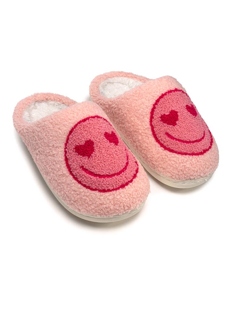 Kids Slippers - Heart Eyes - Pink
