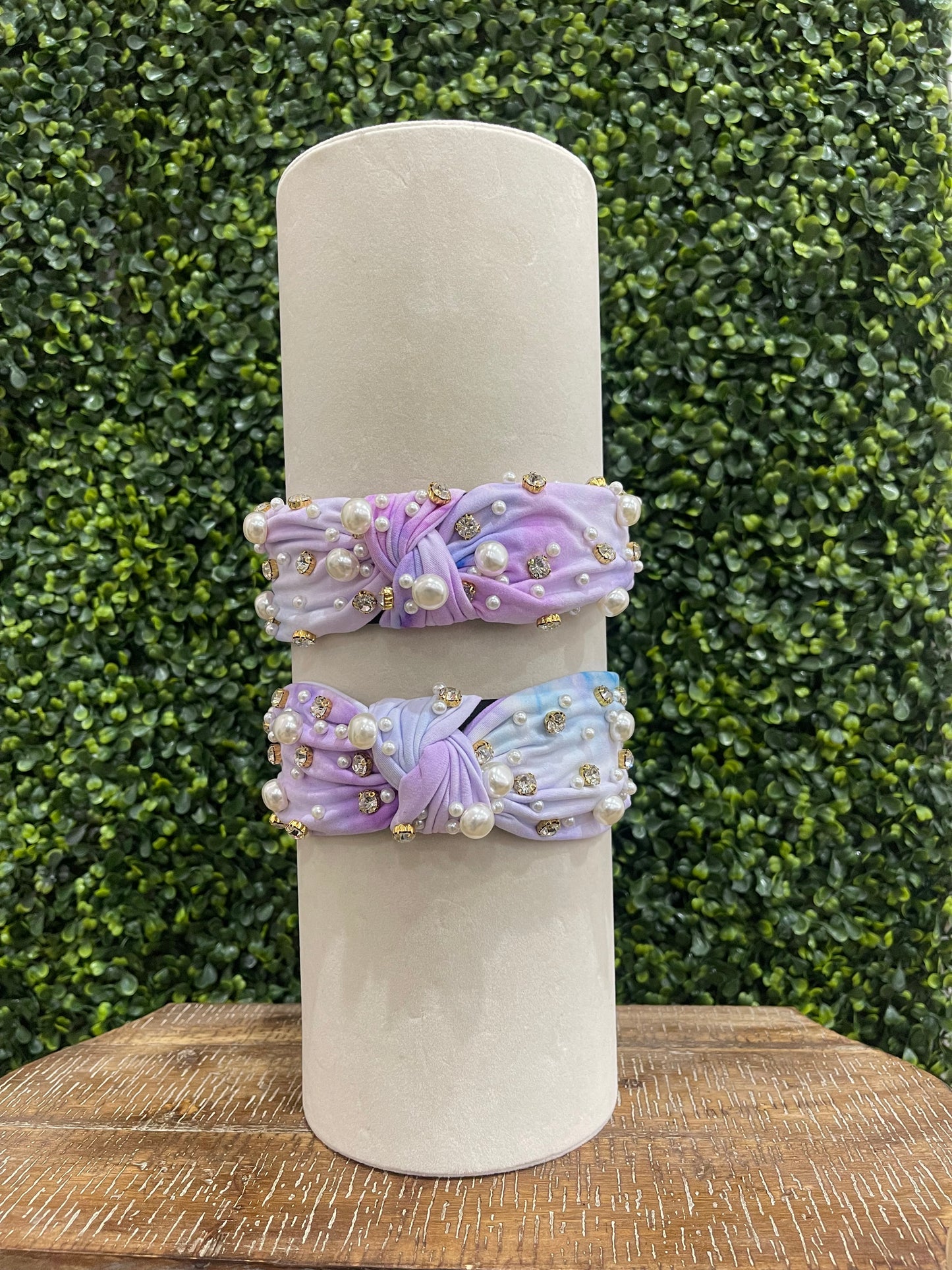 Purple Cloud Embellished Pearl Headband