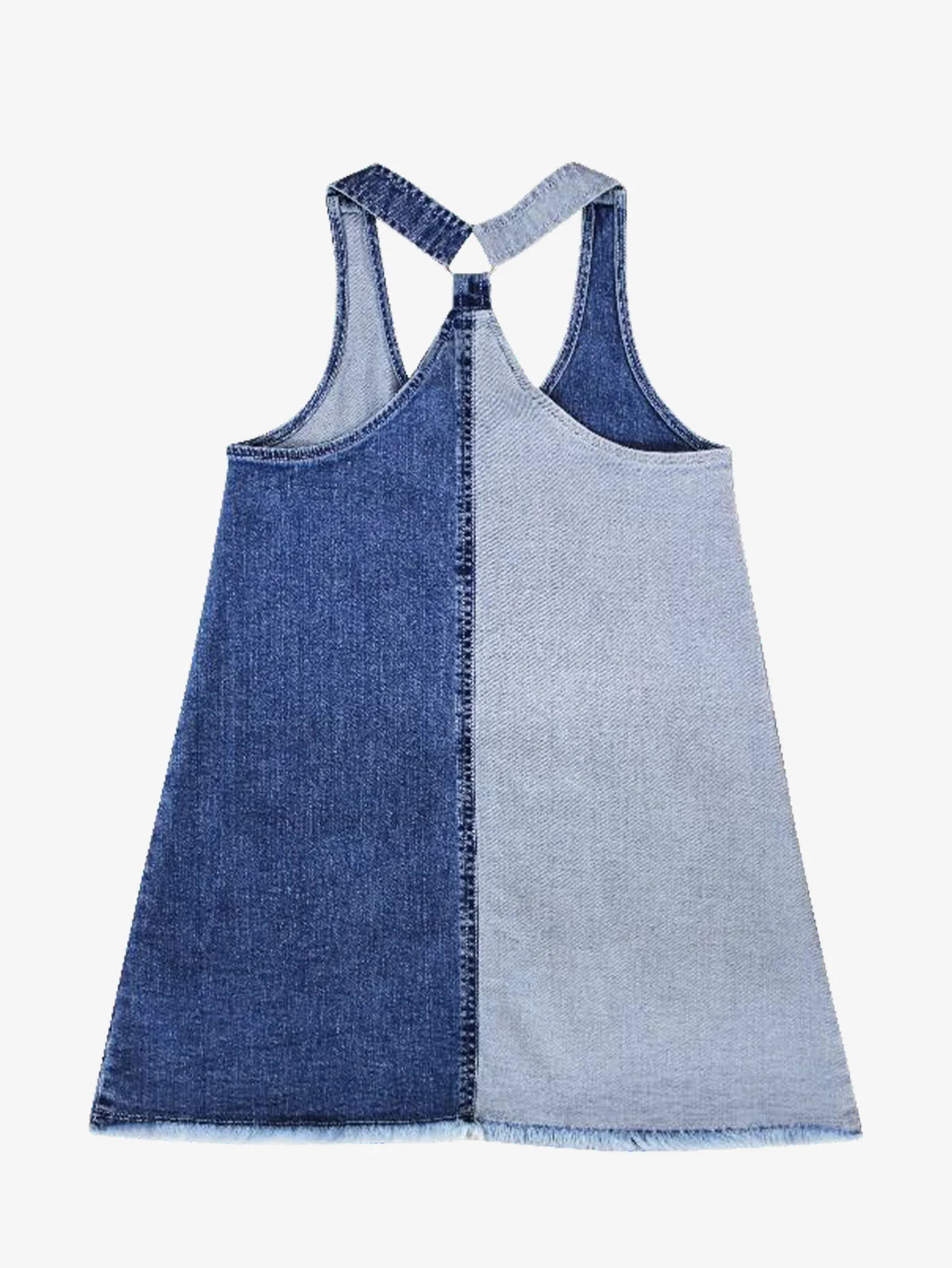 Nina Color Blocked Denim Dress
