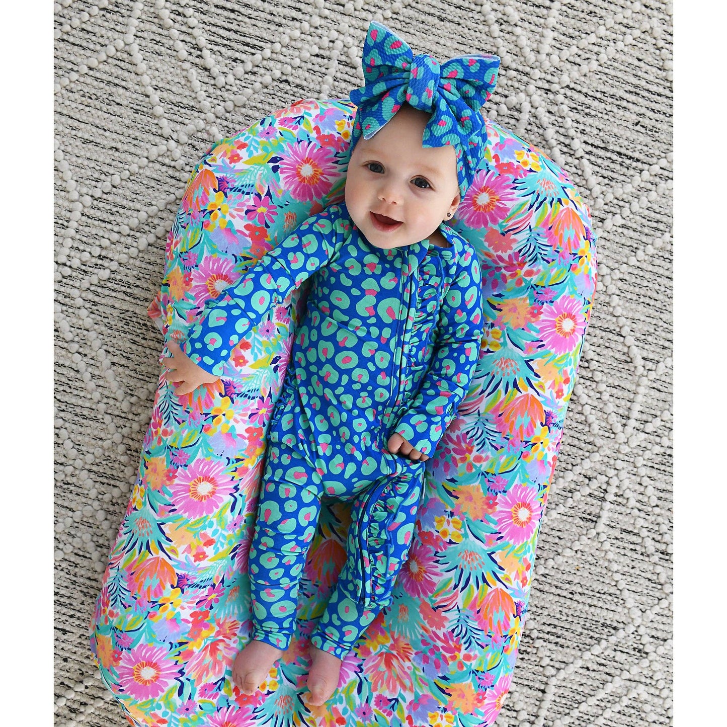 Miley Leopard Ruffle Zip Bamboo Baby Sleepies