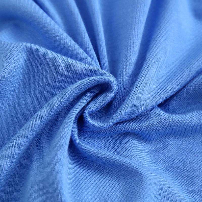 Pure Blue Zippered Romper NICU Friendly