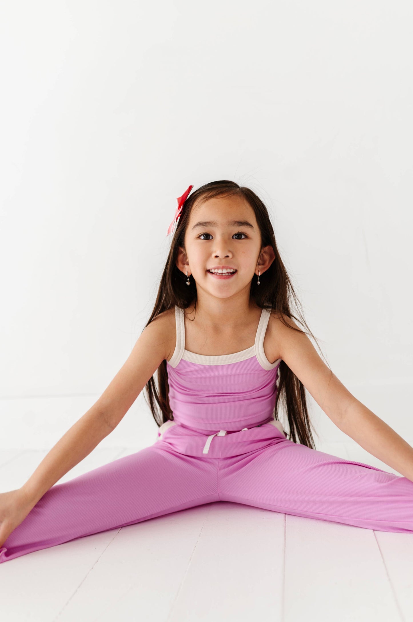 Lavendar | Ribbed Tank + Wide Leg Pants Set