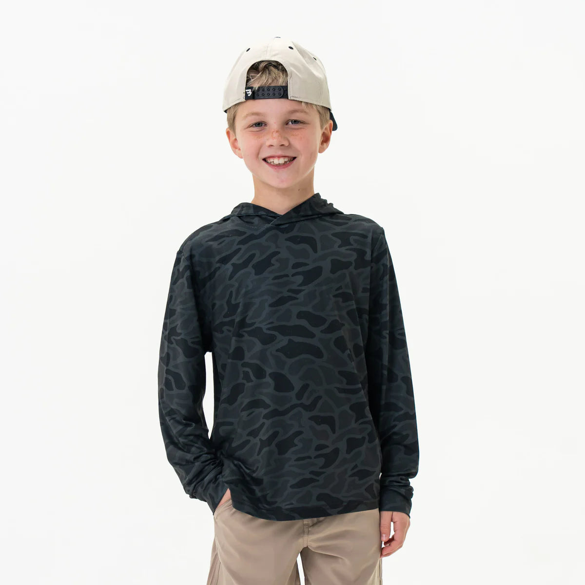 Youth Performance Hoodie | Black Camo
