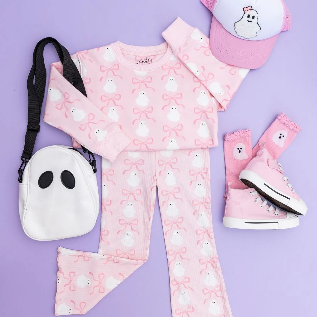 Coquette Ghost Halloween Flare Leggings