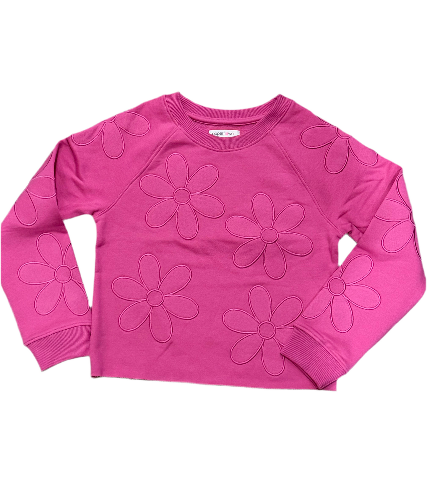 All Over Embroidery Flowers Sweatshirt