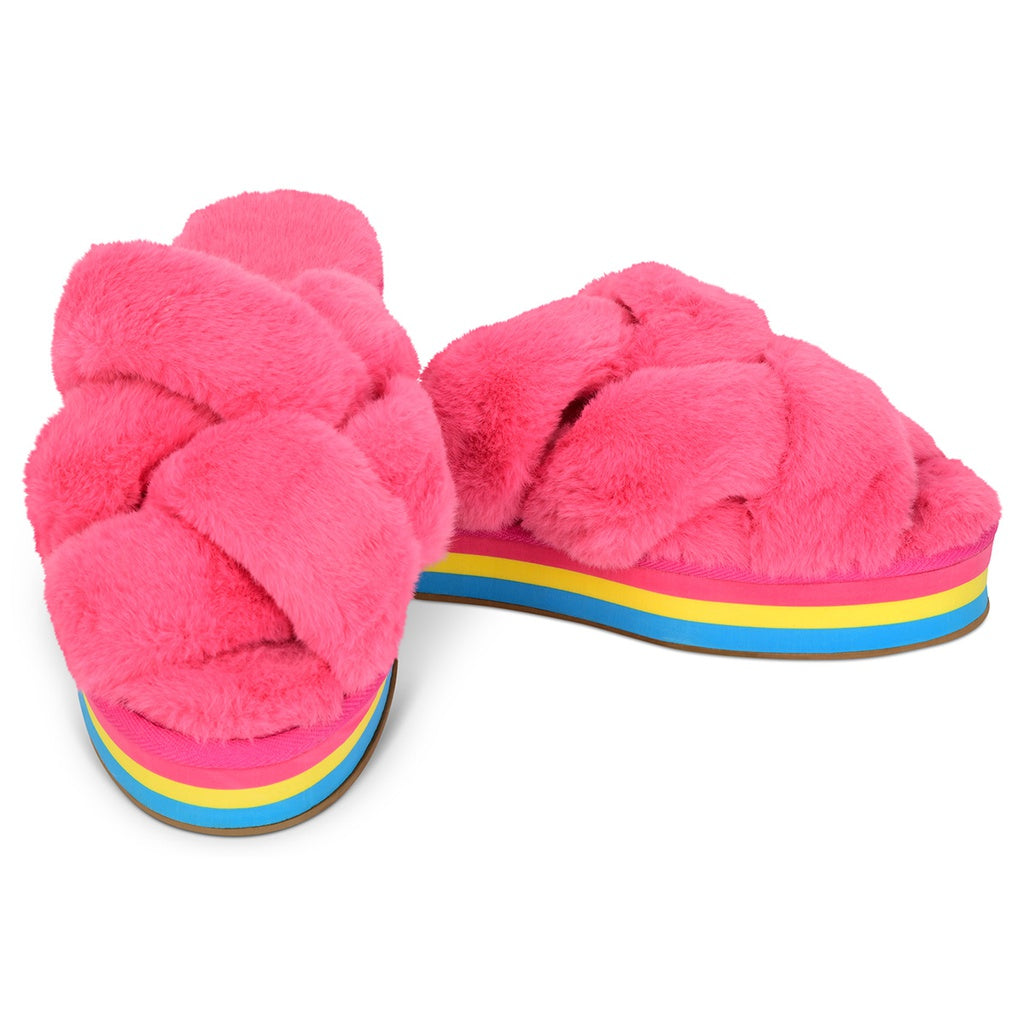 Fuzzy Platform Slippers