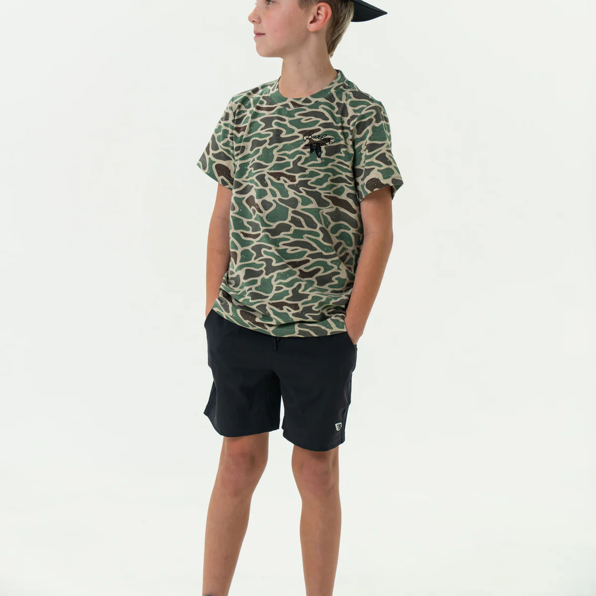 Athletic Shorts | Heather Black| Retro Duck Camo Liner