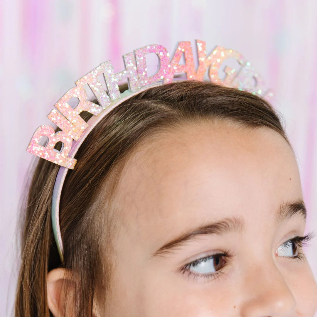 Pastel Glitter Birthday Headband