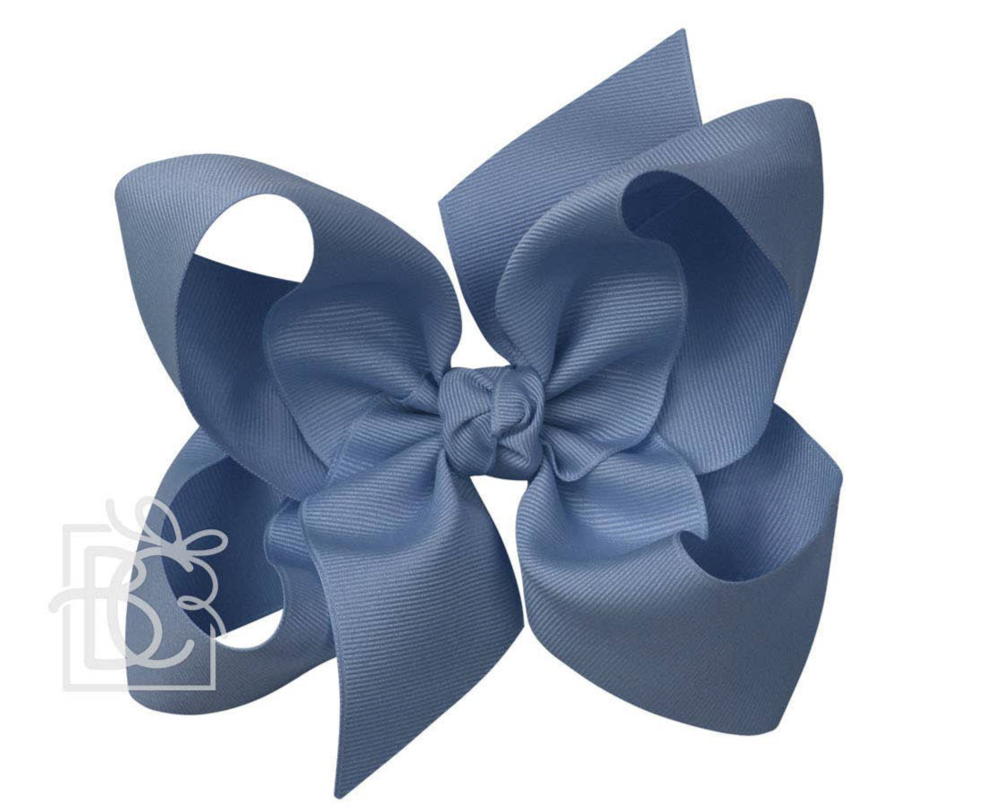 6" Solid Grosgrain Bow | Smoke Blue