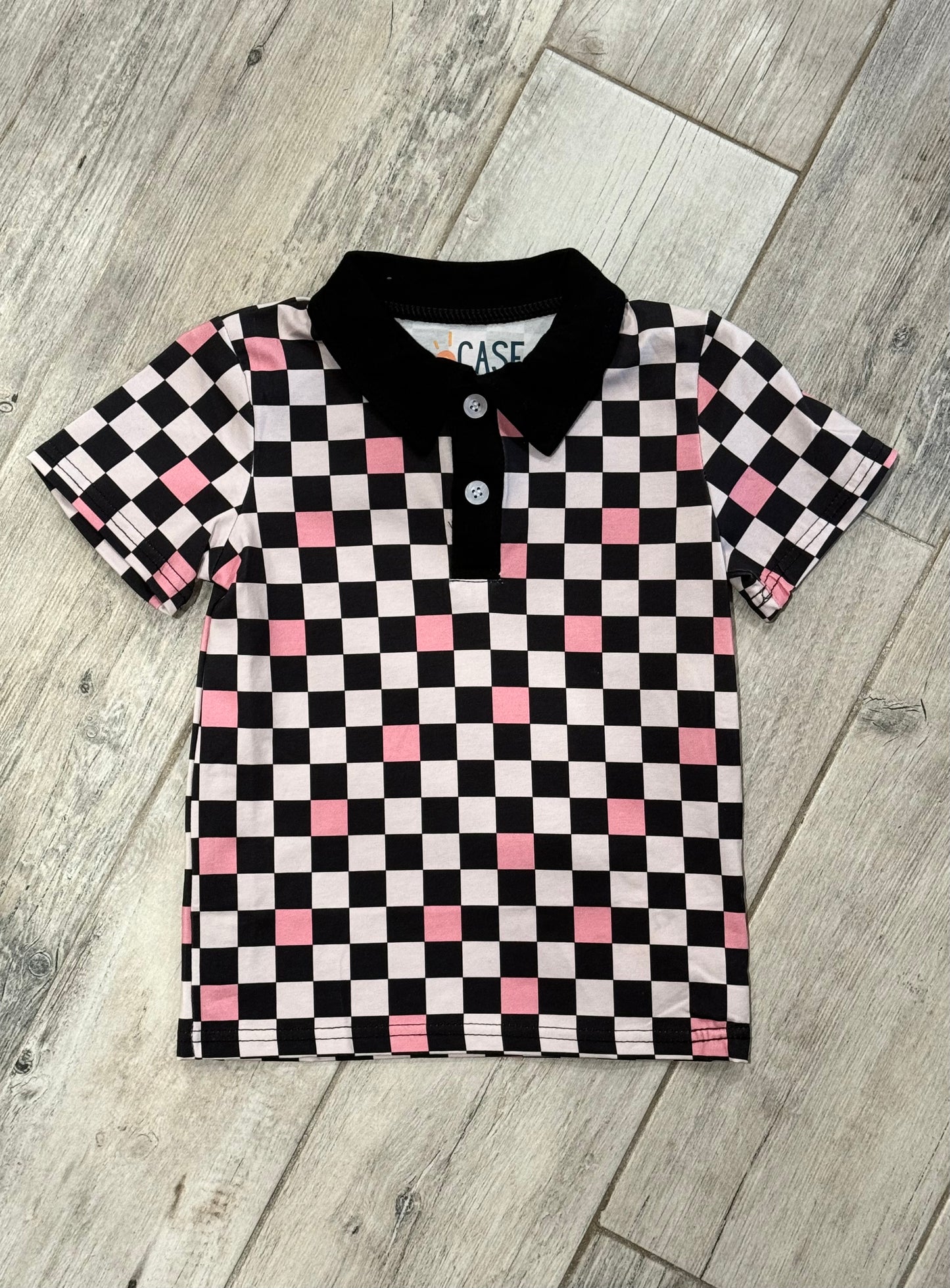 Pink Checkered Polo
