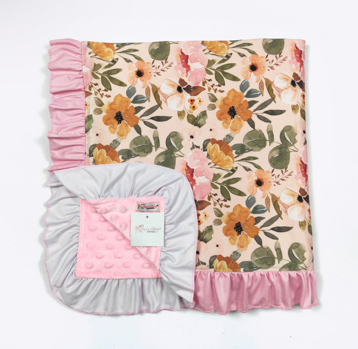 Minky Ruffle Baby Blanket