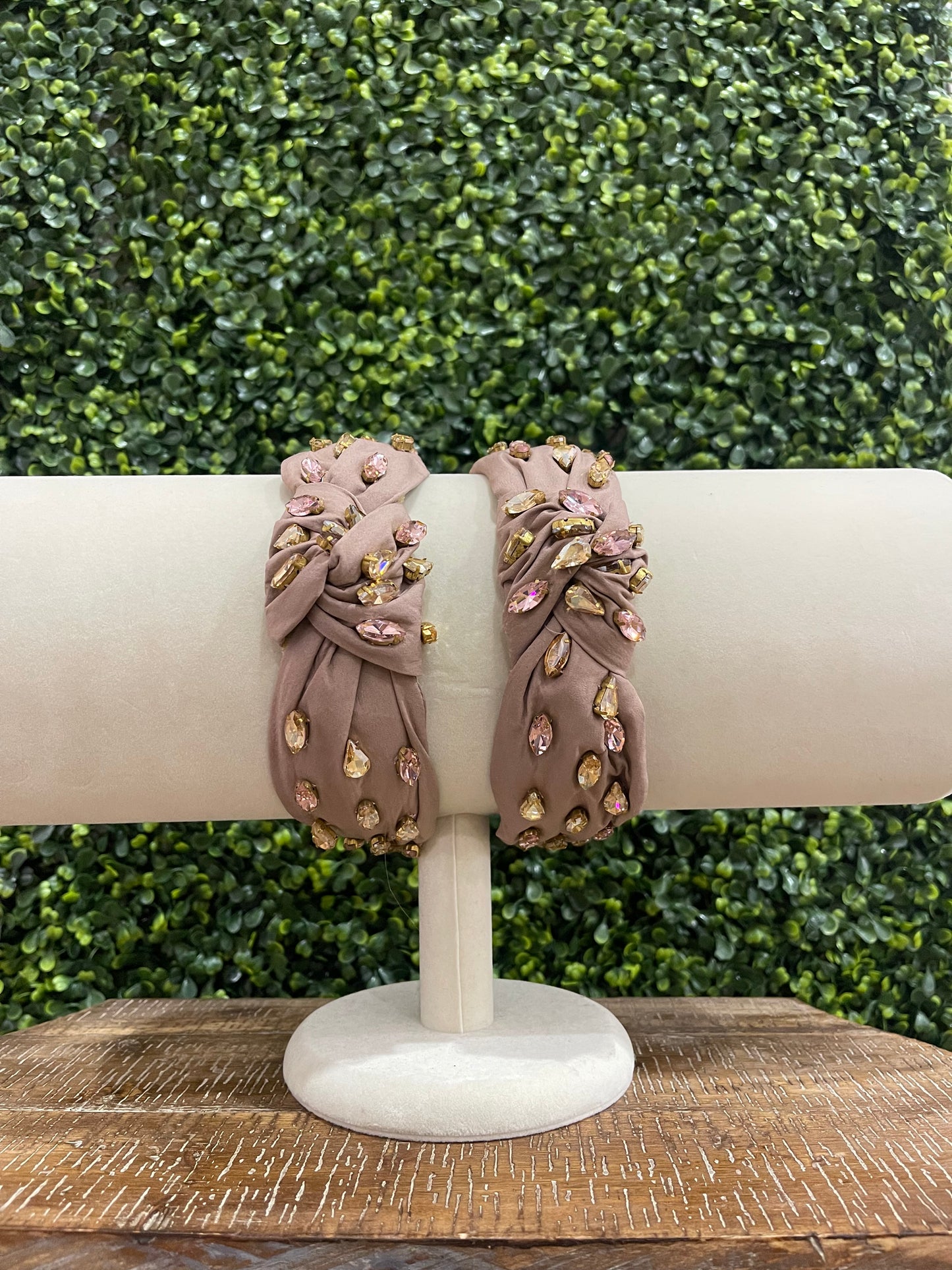 Muave Embellished Gemstone Headband