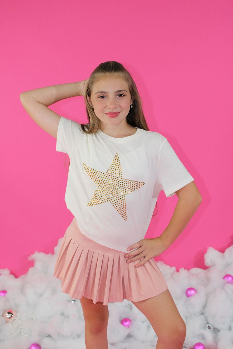 Gold Rhinestone Star Boxy Tee