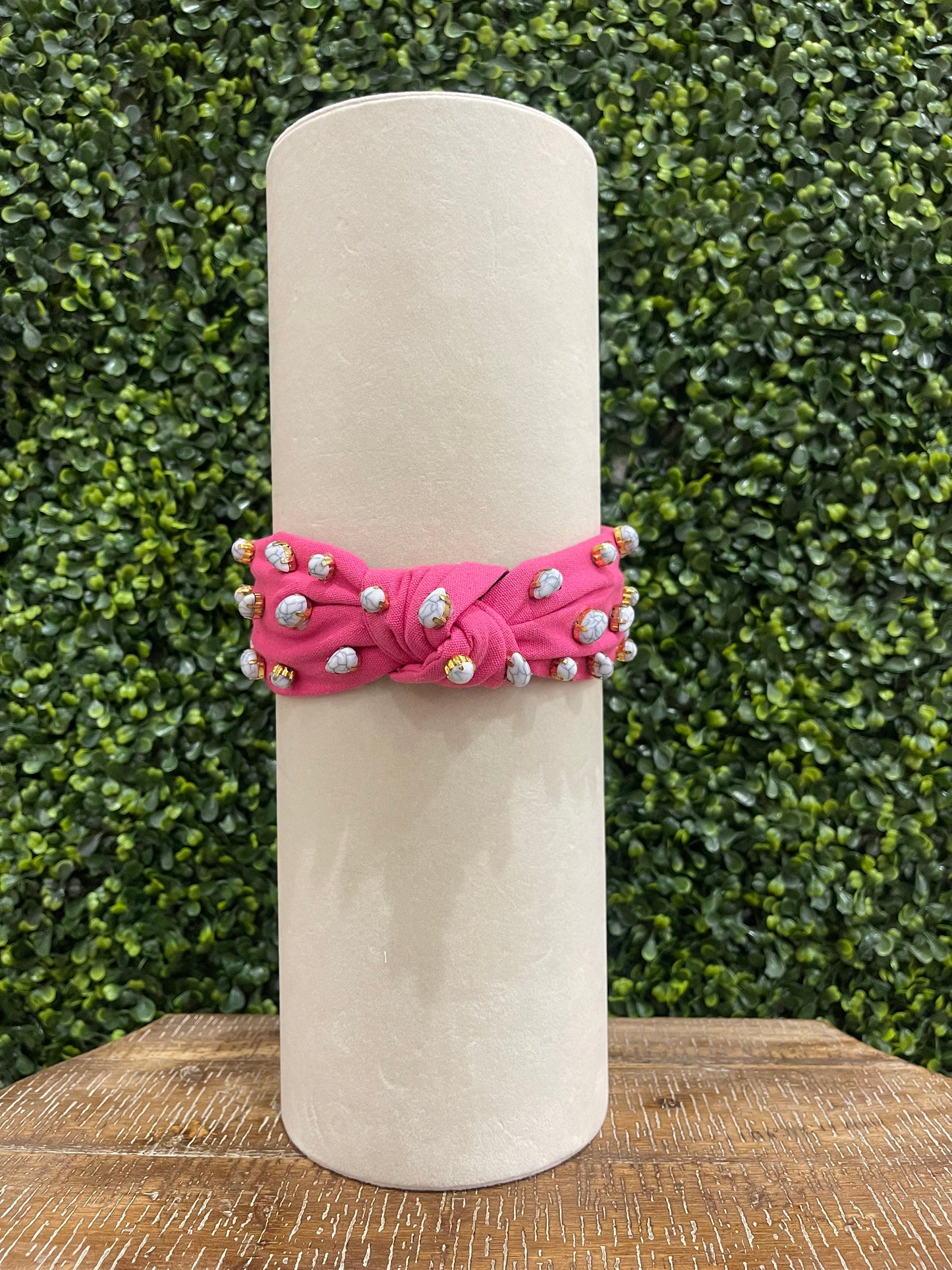 Pink & Marbled Stone Headband