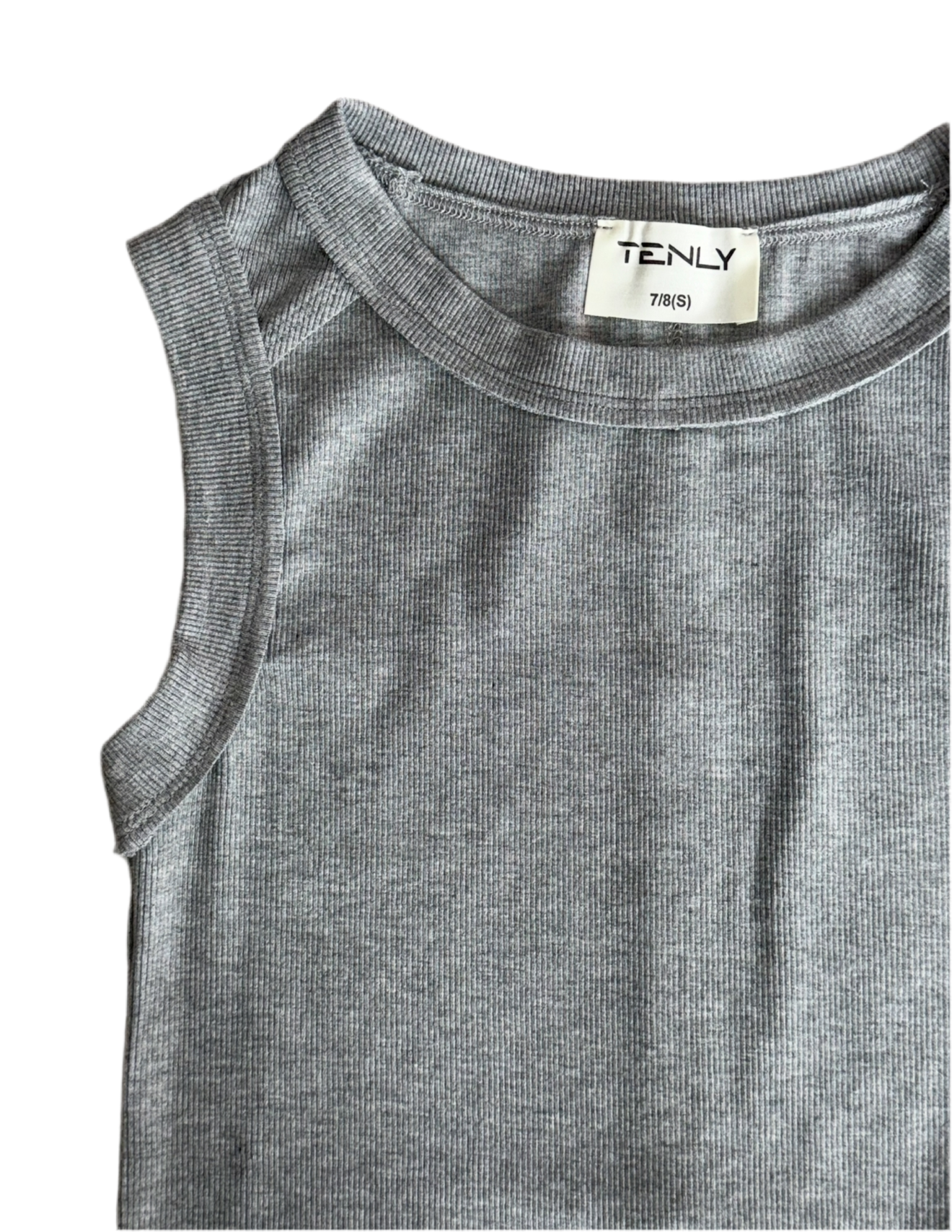 Ribbed Exposed Seam Tank Top | Grey