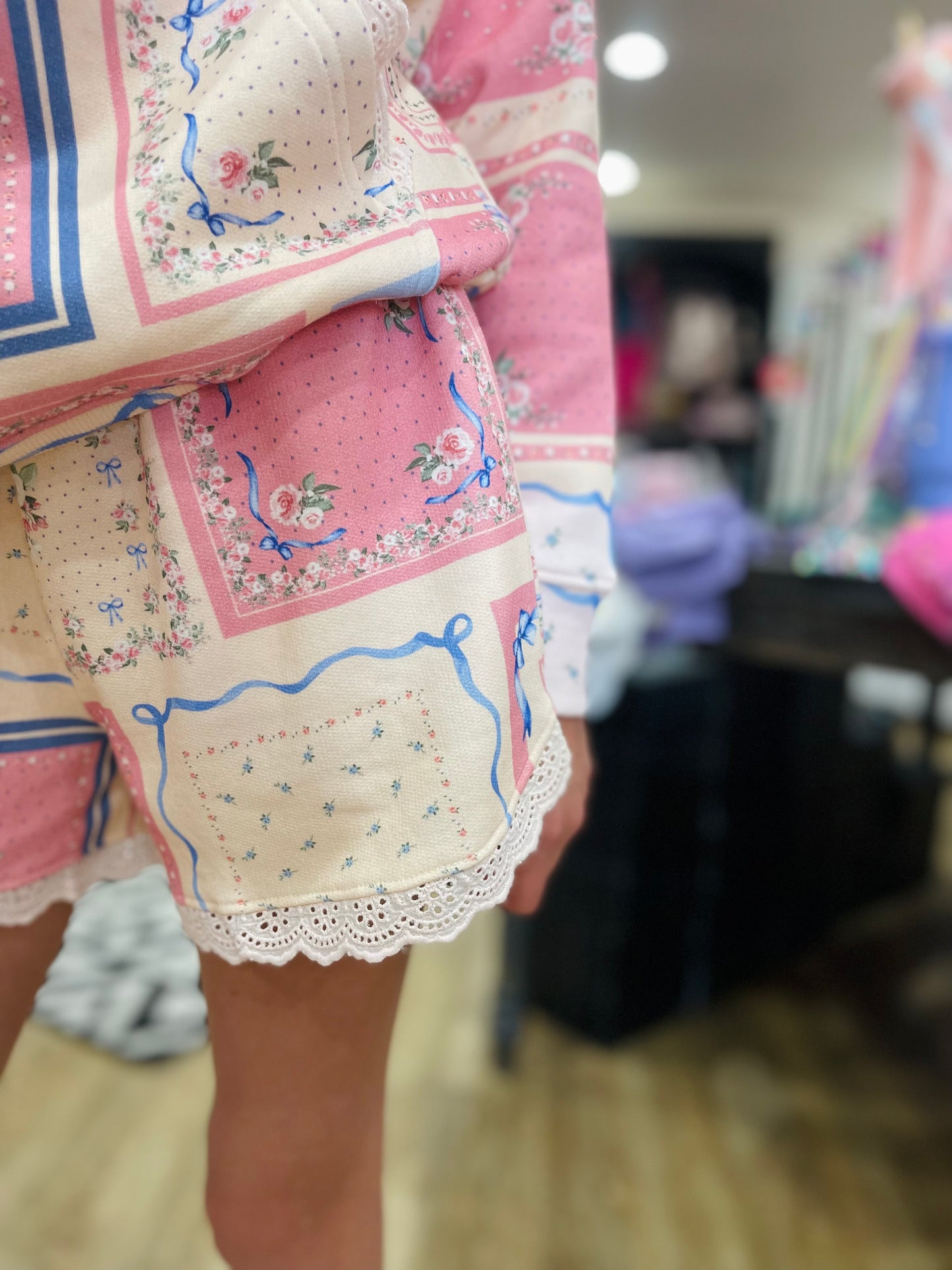 Floral Patchwork Print Shorts