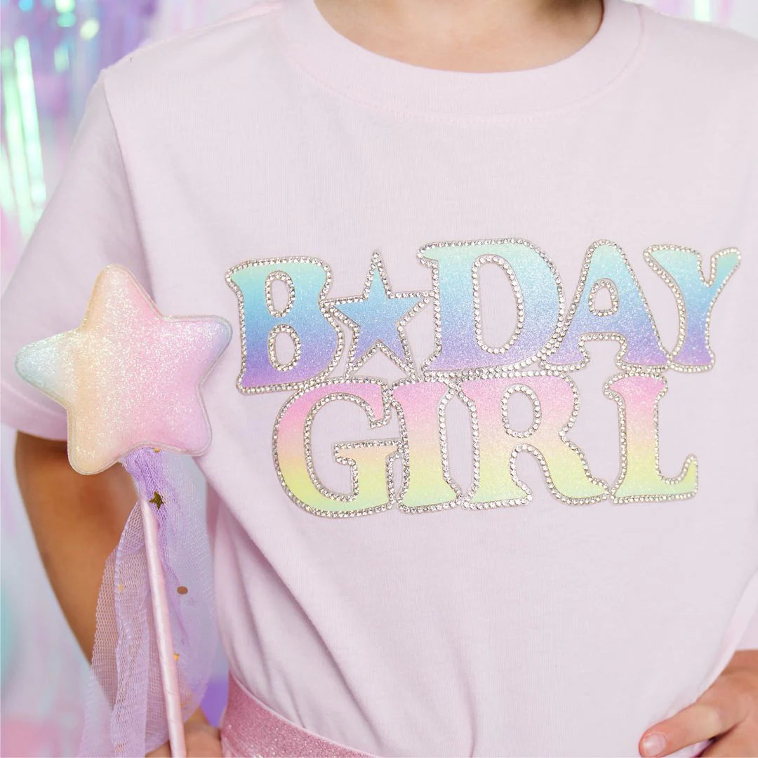 Pastel Rainbow B-Day Patch Short Sleeve T-Shirt