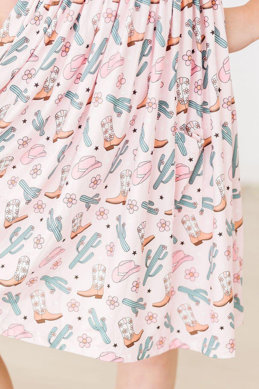 Cactus Cowgirl Pocket Twirl Dress