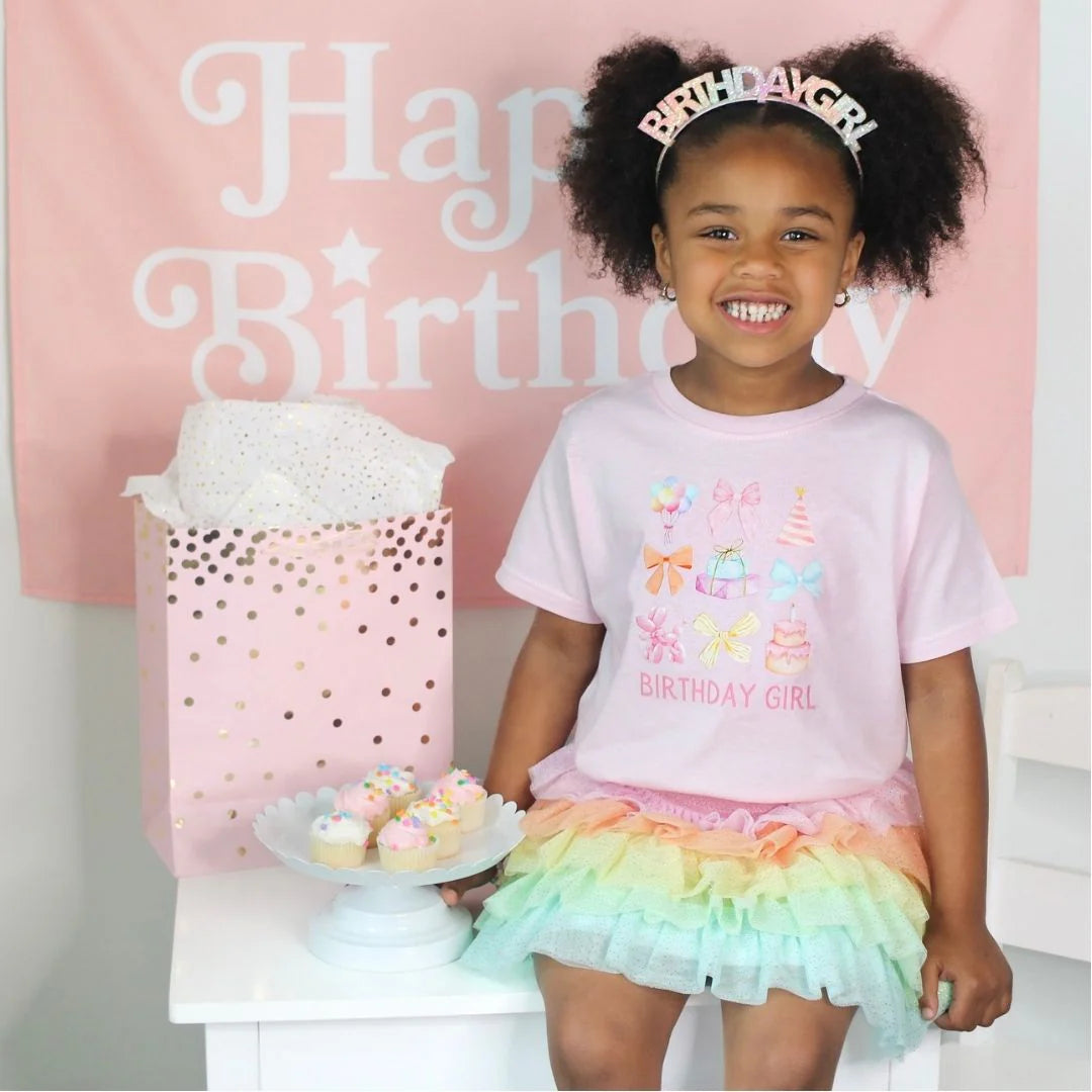 Pastel Glitter Birthday Headband