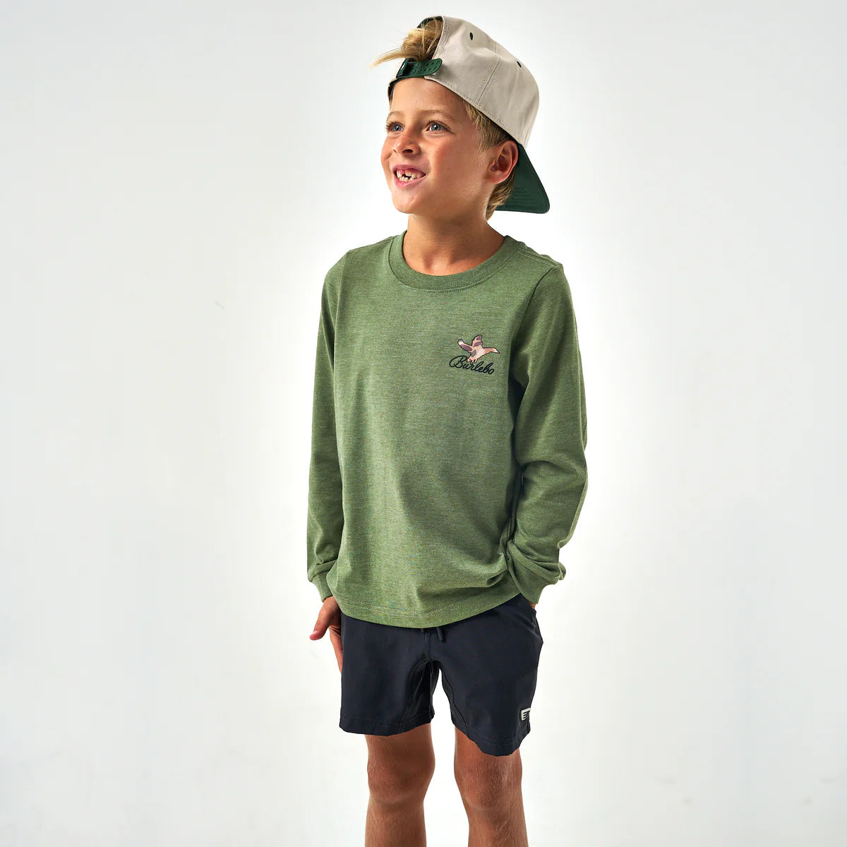 Youth Tee | Ducks Flying In | Olive