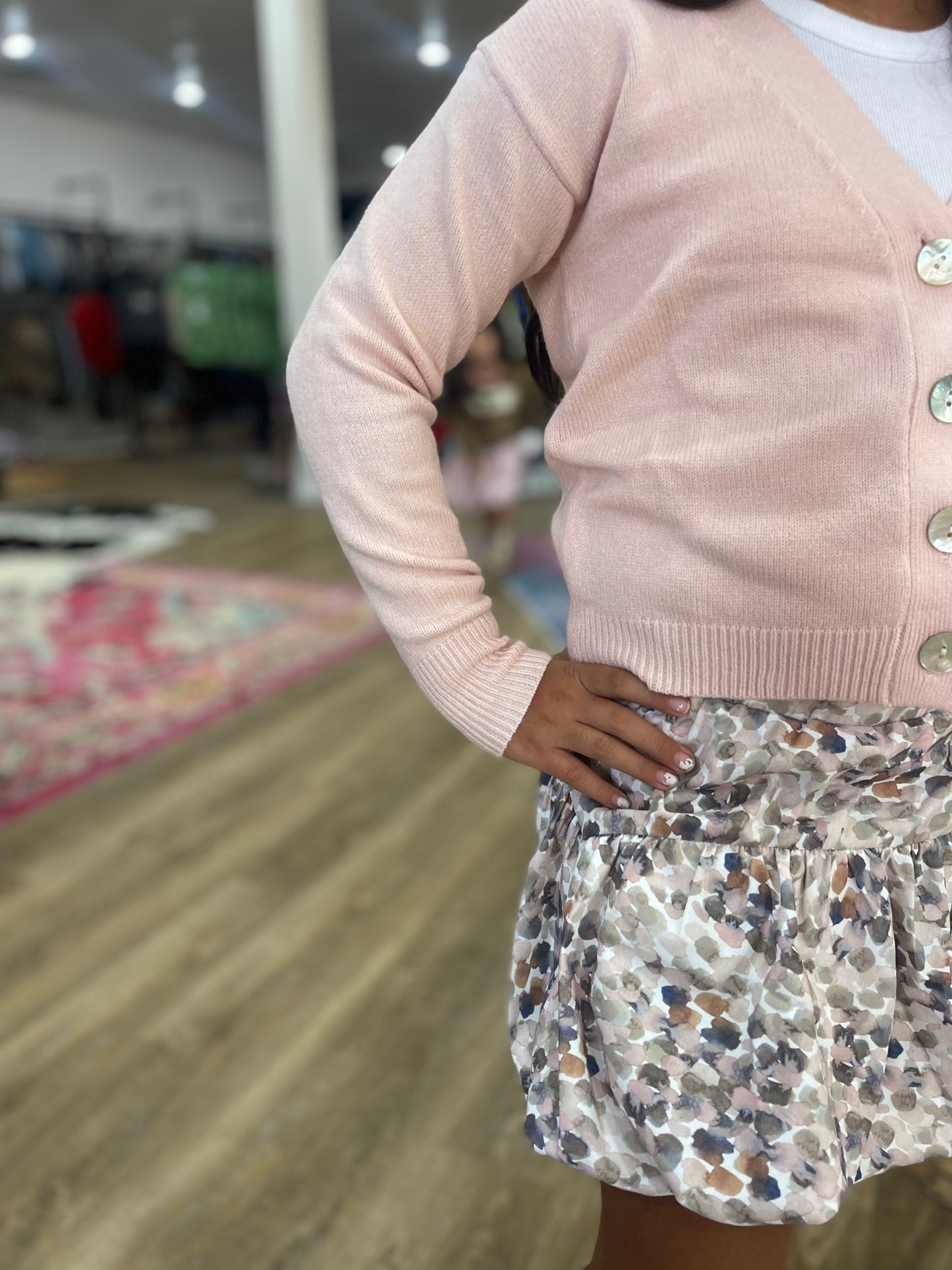 Painted Satin Tiered Bubble Skirt