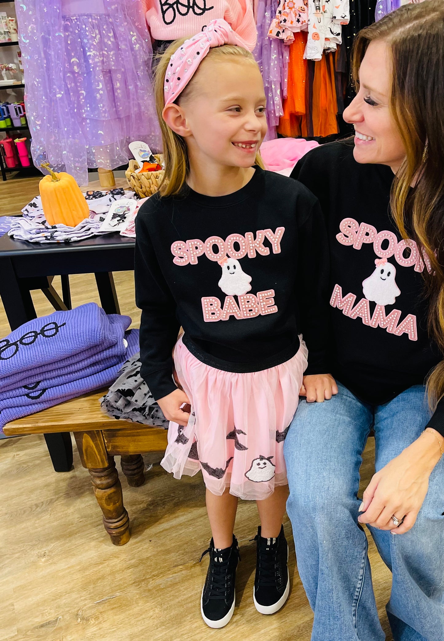 Spooky Mama Patch Halloween Sweatshirt