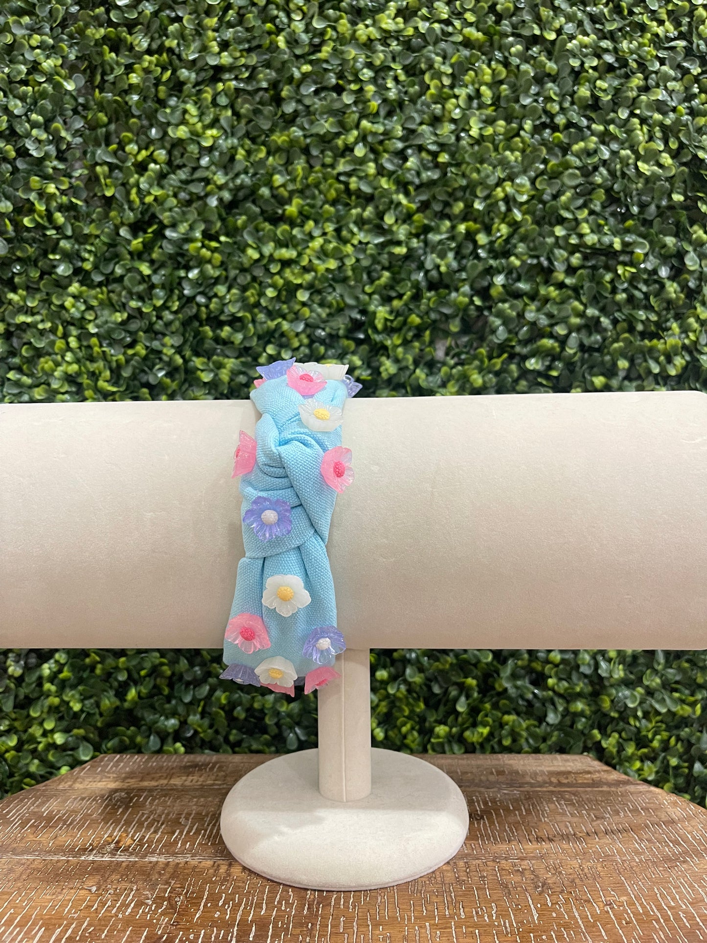 Aqua Flower Embellished Headband