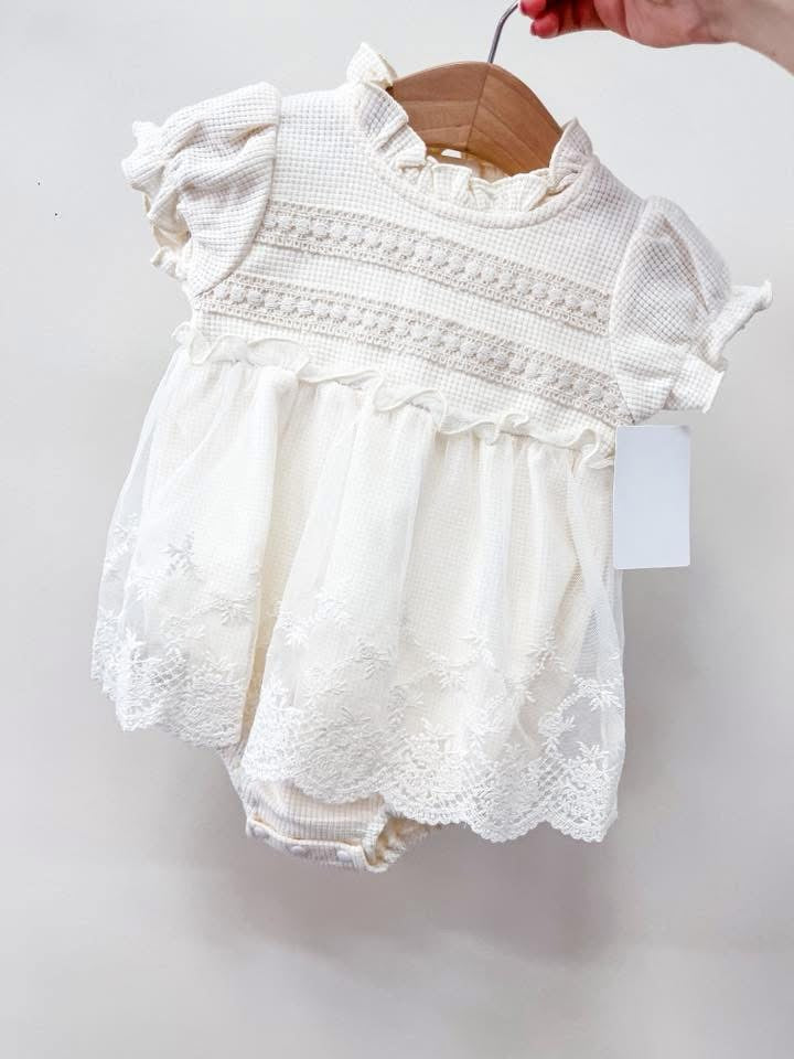 Lace Romper Dress | Ivory