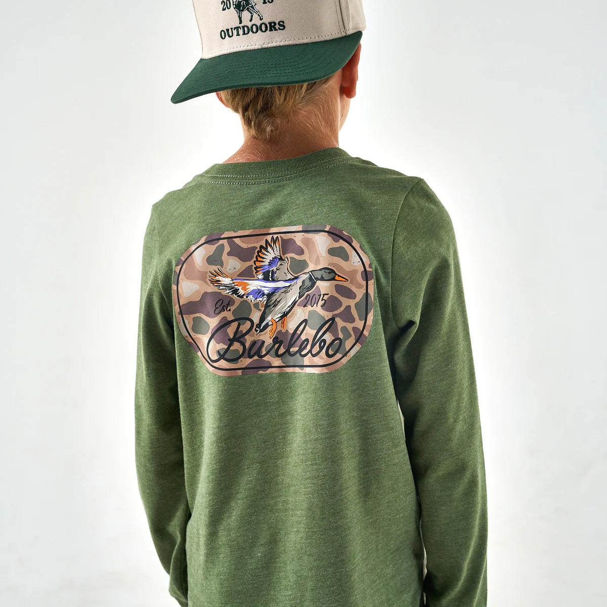 Youth Tee | Ducks Flying In | Olive