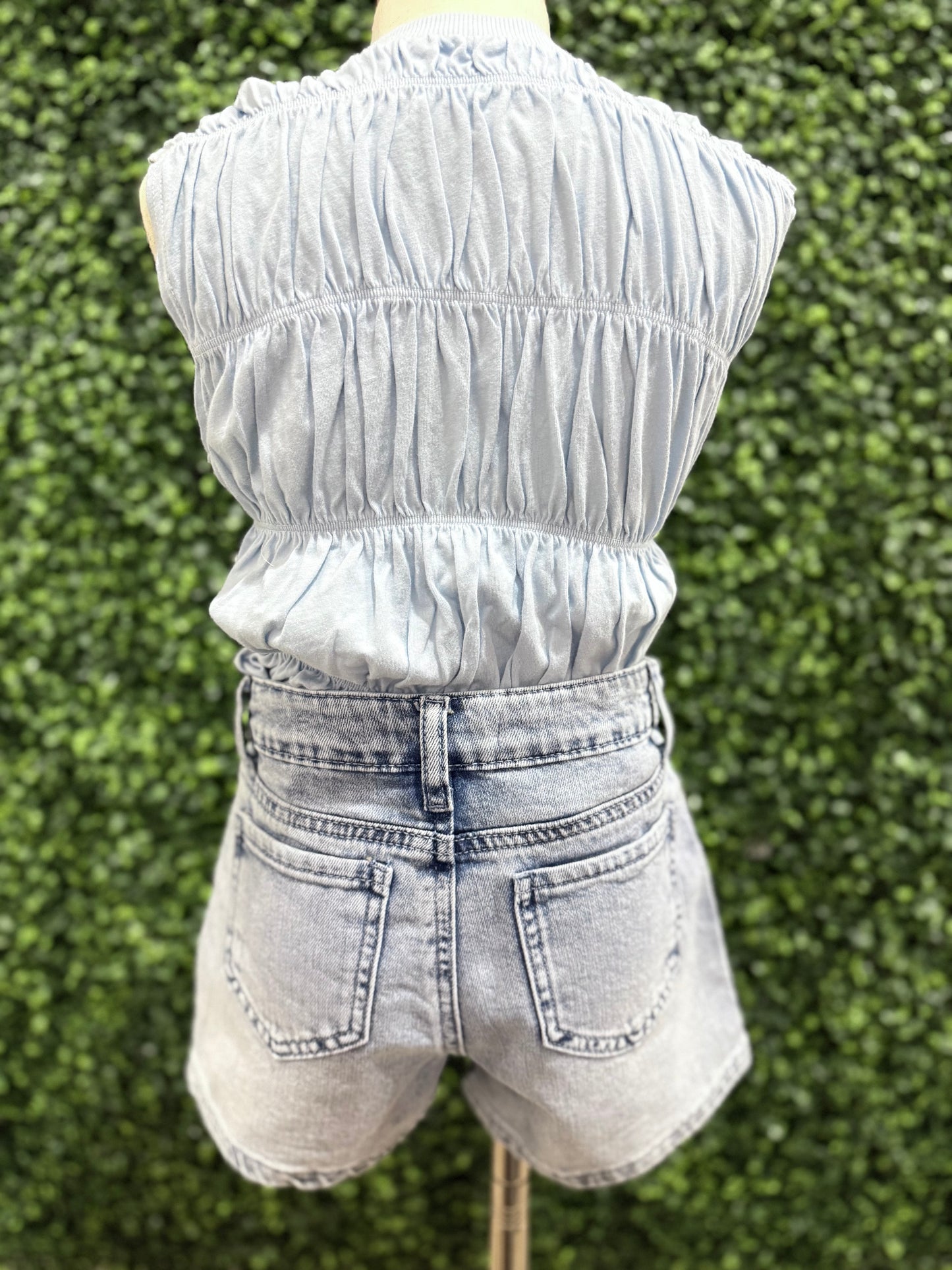 Cotton Jersey Tiered Sleeve Top | Saltwater Taffy