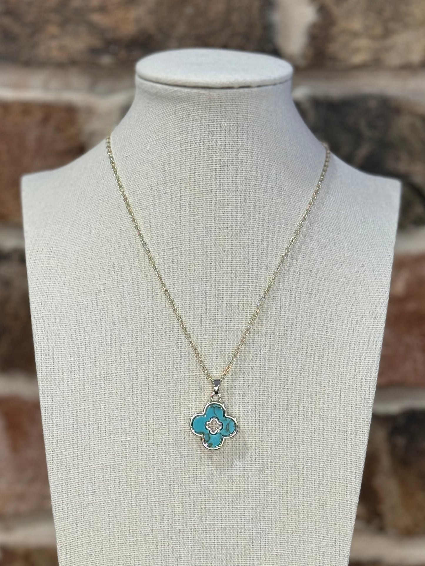 Turquoise Clover Gold Chain