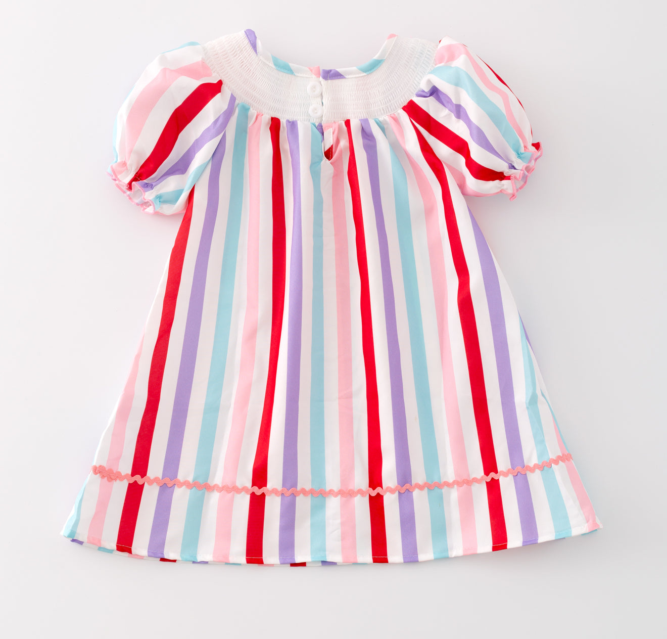 Candy Heart Stripe Smocked Dress