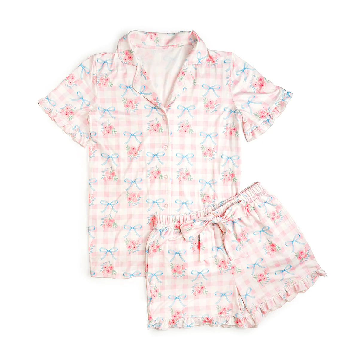 Gingham Trellis Spring Lounge Set | Girl