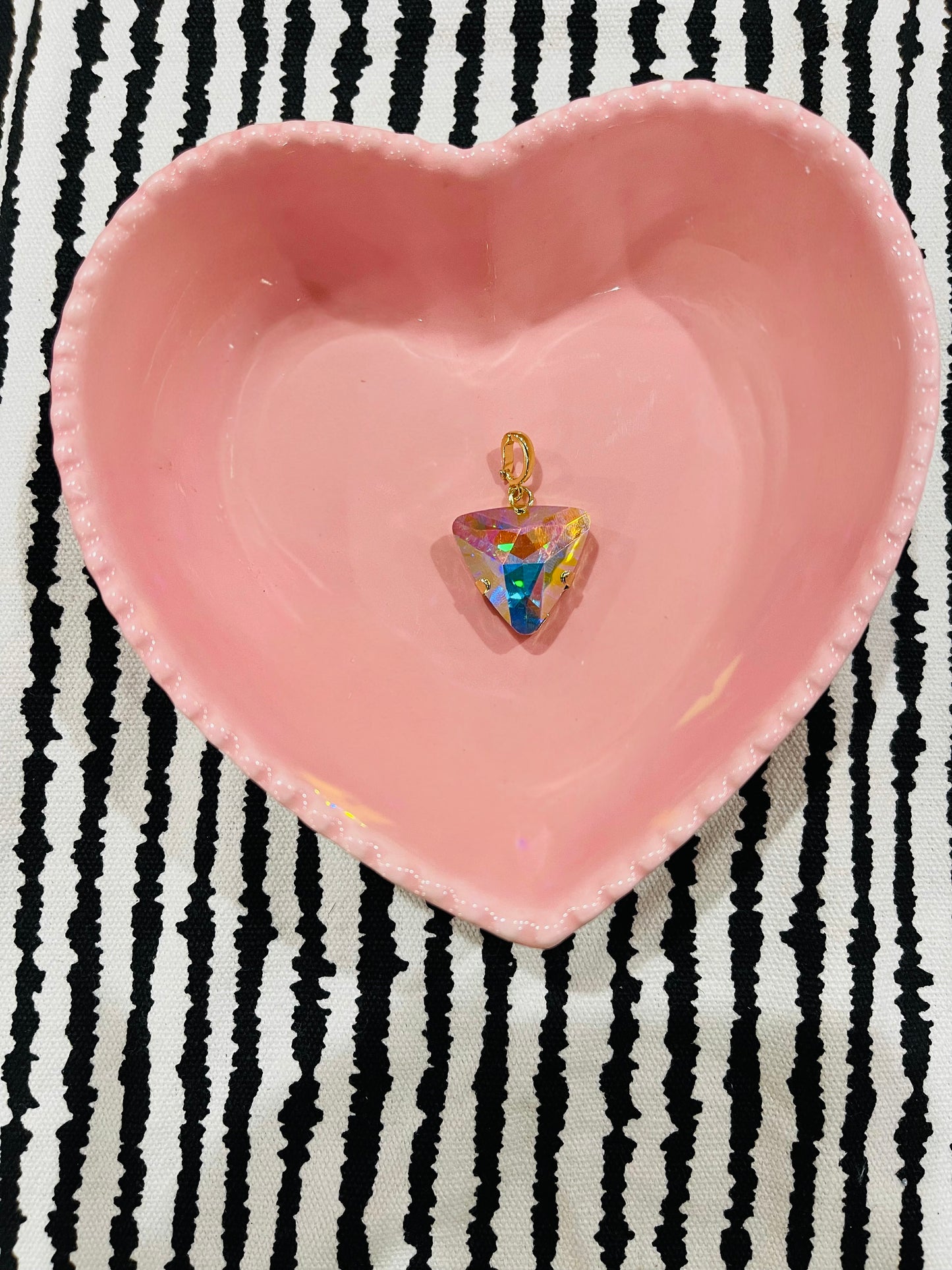 Iridescent Triangular Gem Charm