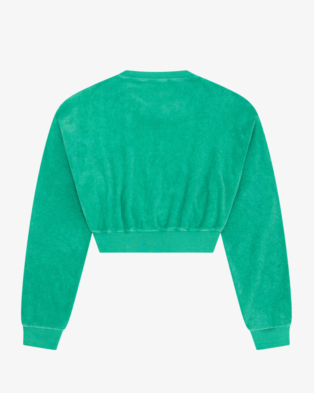 Terry Cloth Cropped Sweatshirt | Emerald