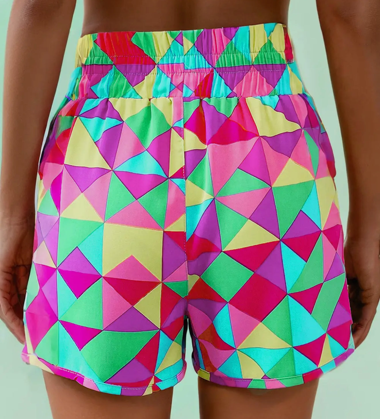 Geometric High Waist Shorts