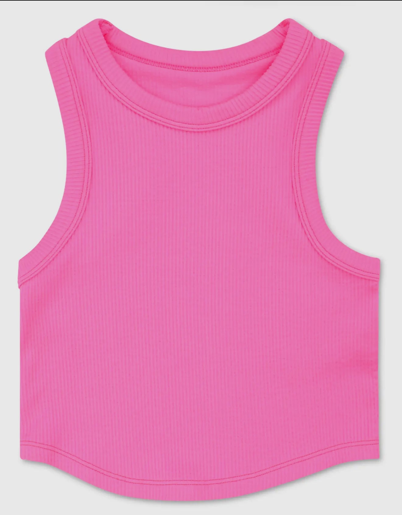 Bright Pink Cropped Racer Back Tank